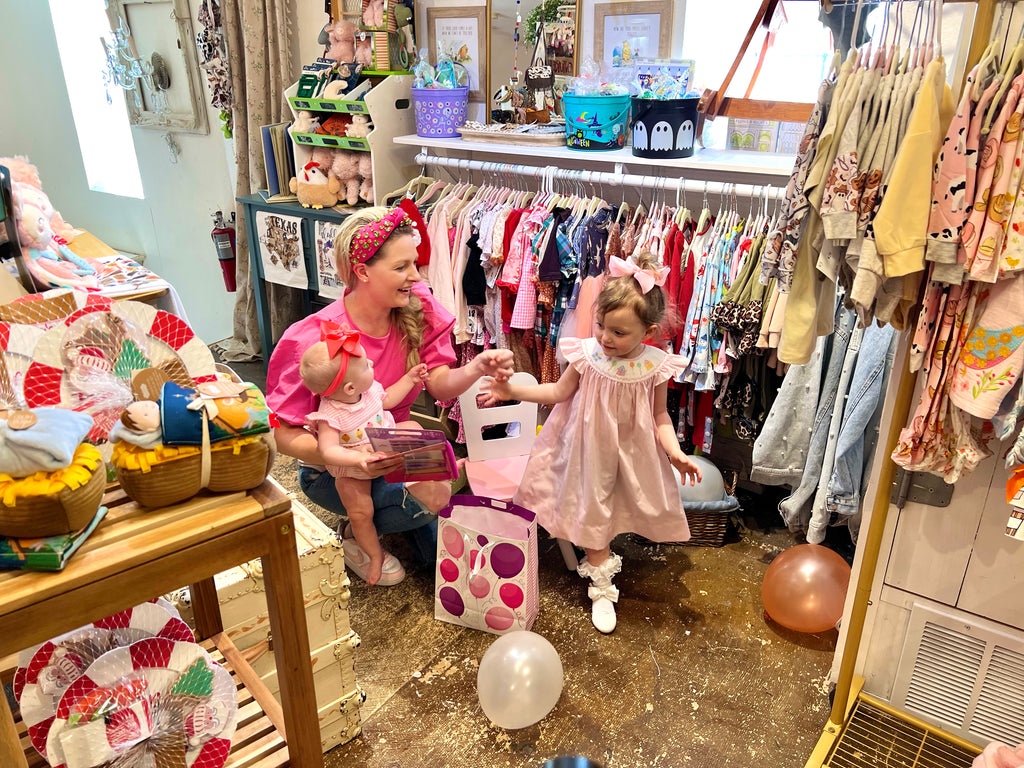 Inside the pink building: Golightly's Antiques and Decor x Kaylee Jane Lane Children's and Baby Boutique